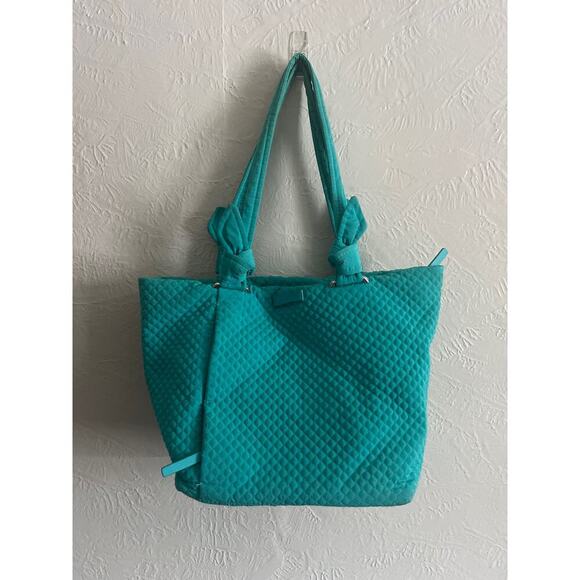 Retired Vera Bradley Hadley East West Tote- Turquoise - Picture 1 of 8